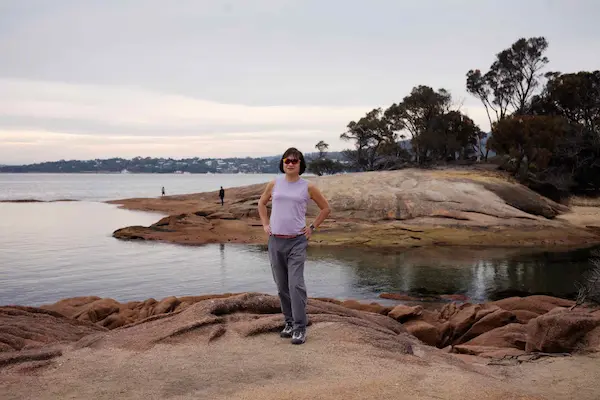 Chris Honeymoon Bay with Coles Bay in background